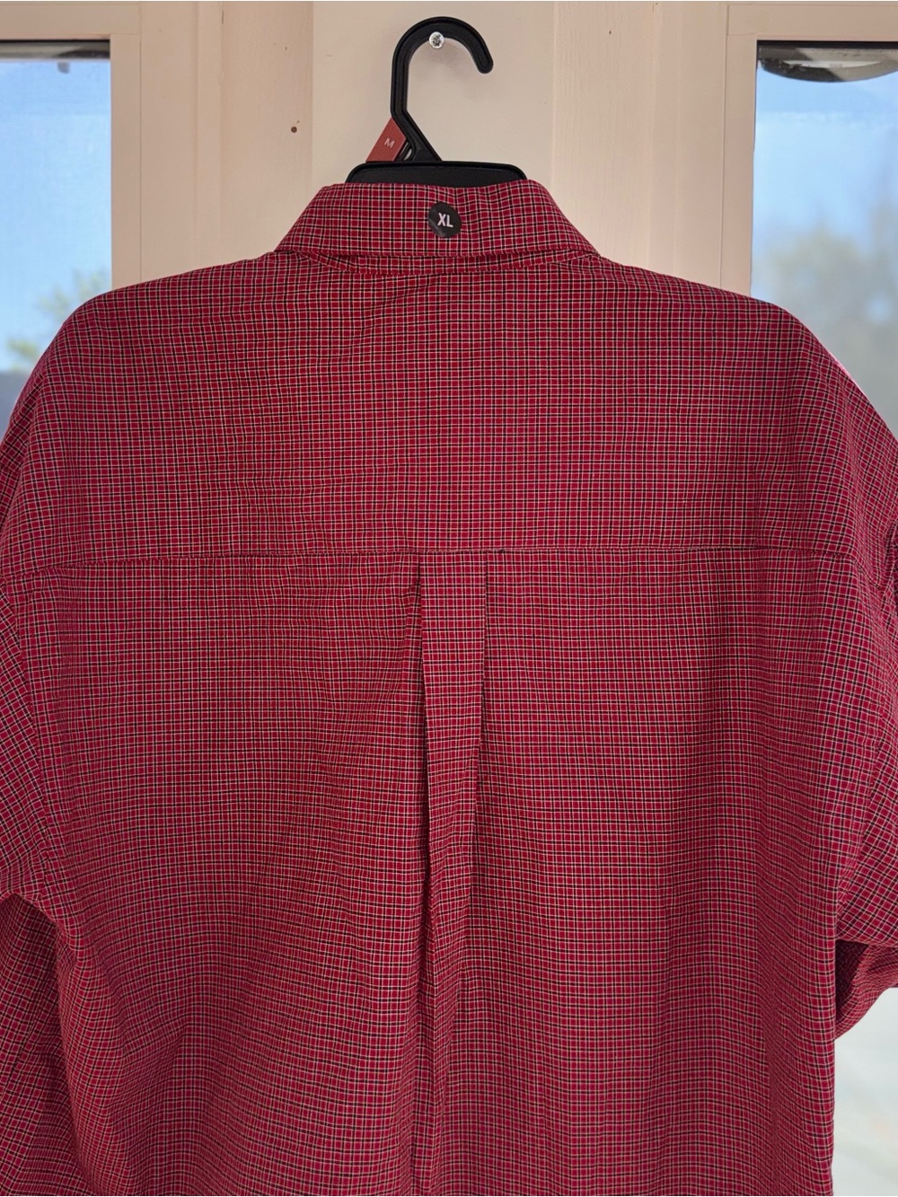 Haggar ForeverNew Mens XL Red Plaid Button Down Shirt NWT Wrinkle Resistant SS - Picture 8 of 9